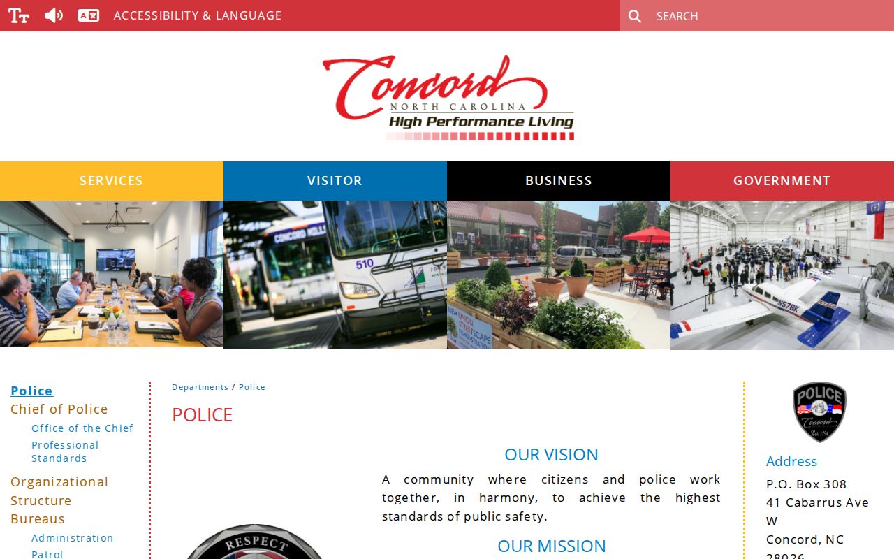 Concord Police arrest-record request page